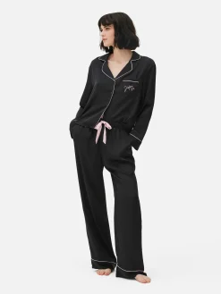 Satijnen Pyjama Met Lange Mouwen