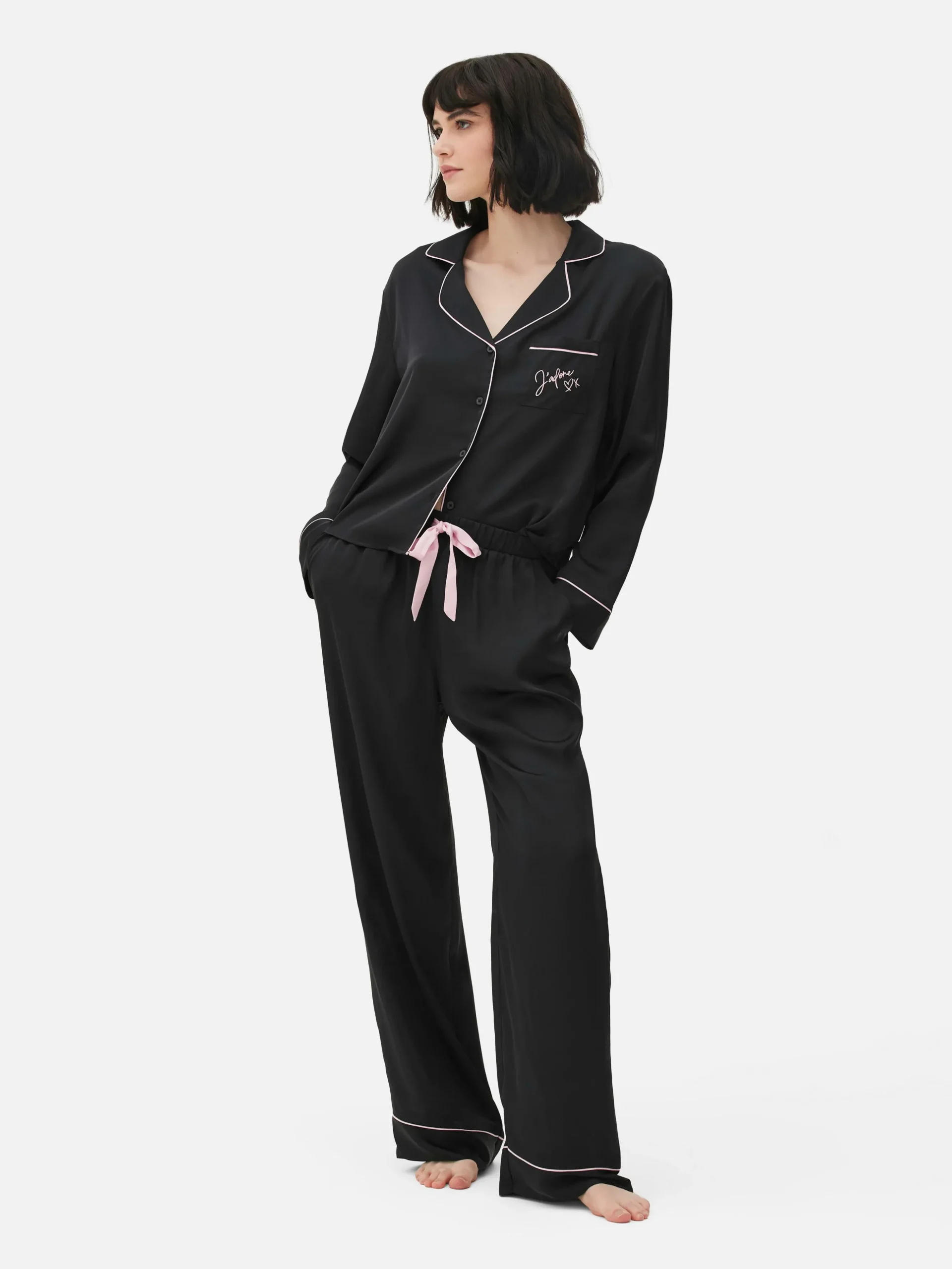 Satijnen Pyjama Met Lange Mouwen