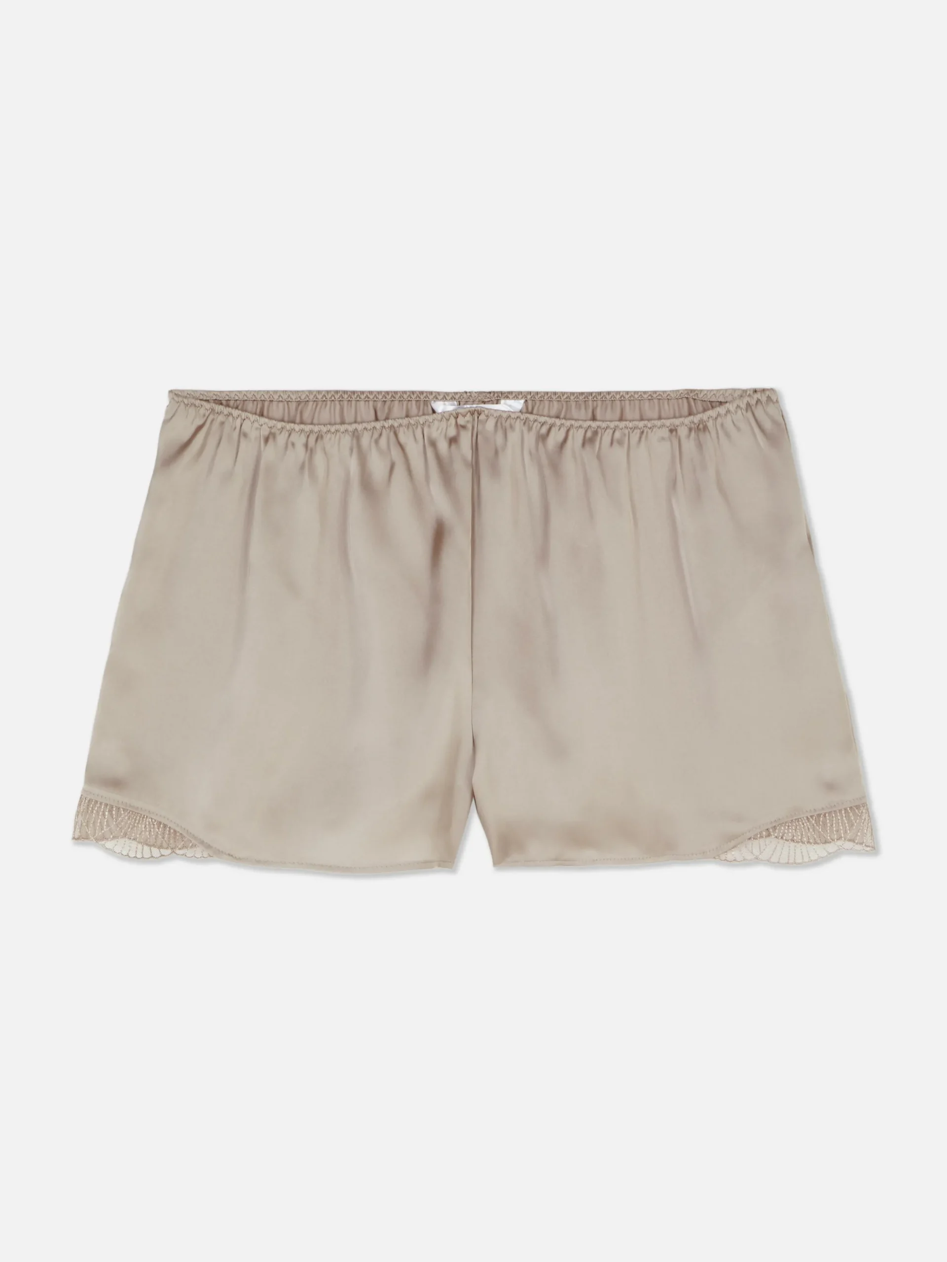 Satijnen Pyjamashort Met Kanten Zoom