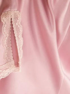 Satijnen Pyjamashort Met Kanten Zoom