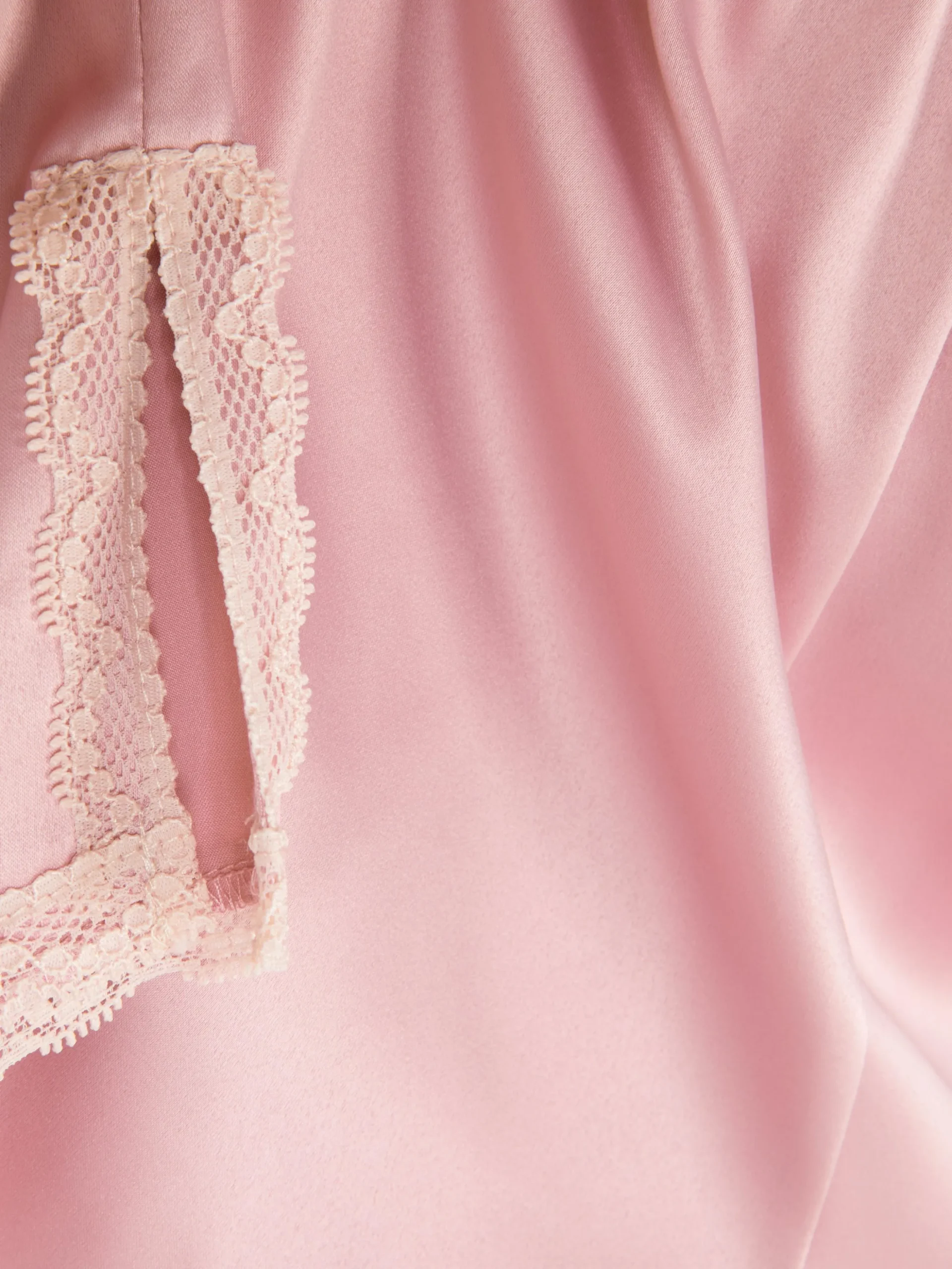 Satijnen Pyjamashort Met Kanten Zoom