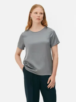 Satijnen T-shirt Met Korte Mouwen The Edit
