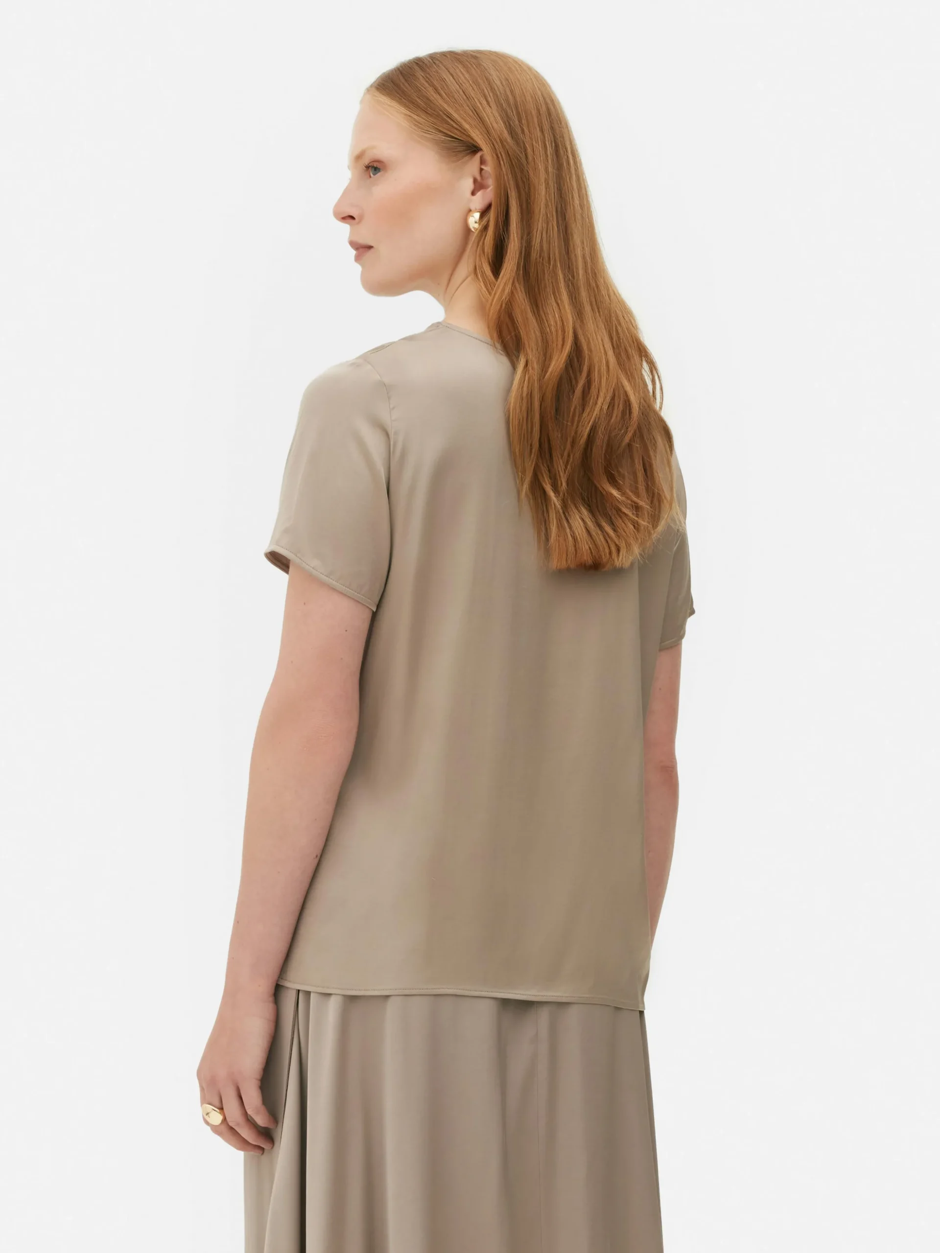 Satijnen T-shirt Met Korte Mouwen The Edit