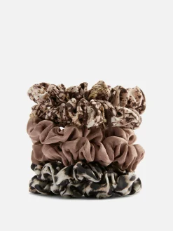 Scrunchies Met Dierenprint, Set Van 6