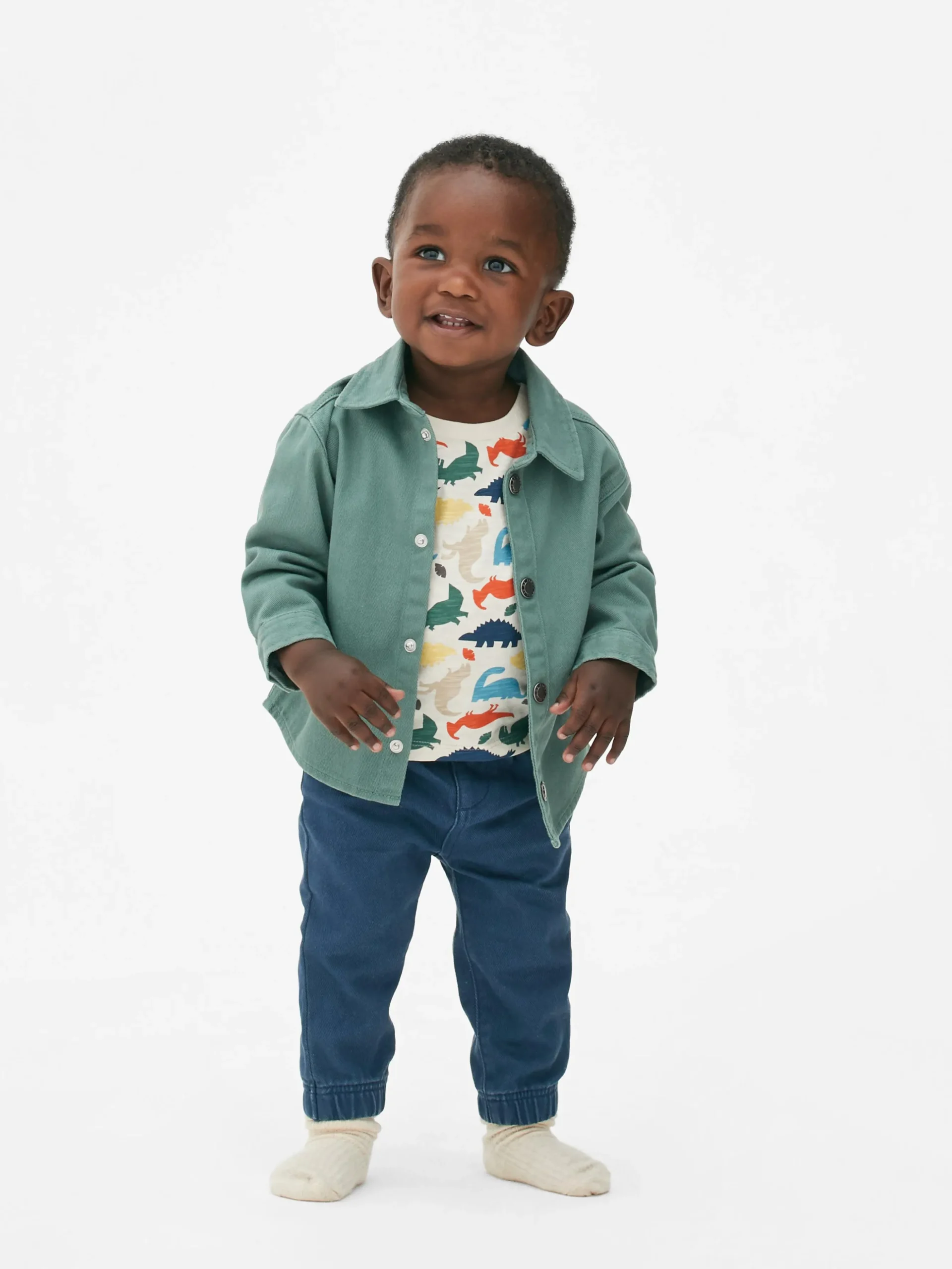Set Met Dinosaurus-T-shirt, Chino En Shacket