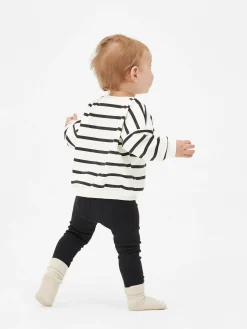 Set Van Gestreept Sweatshirt En Geribde Legging