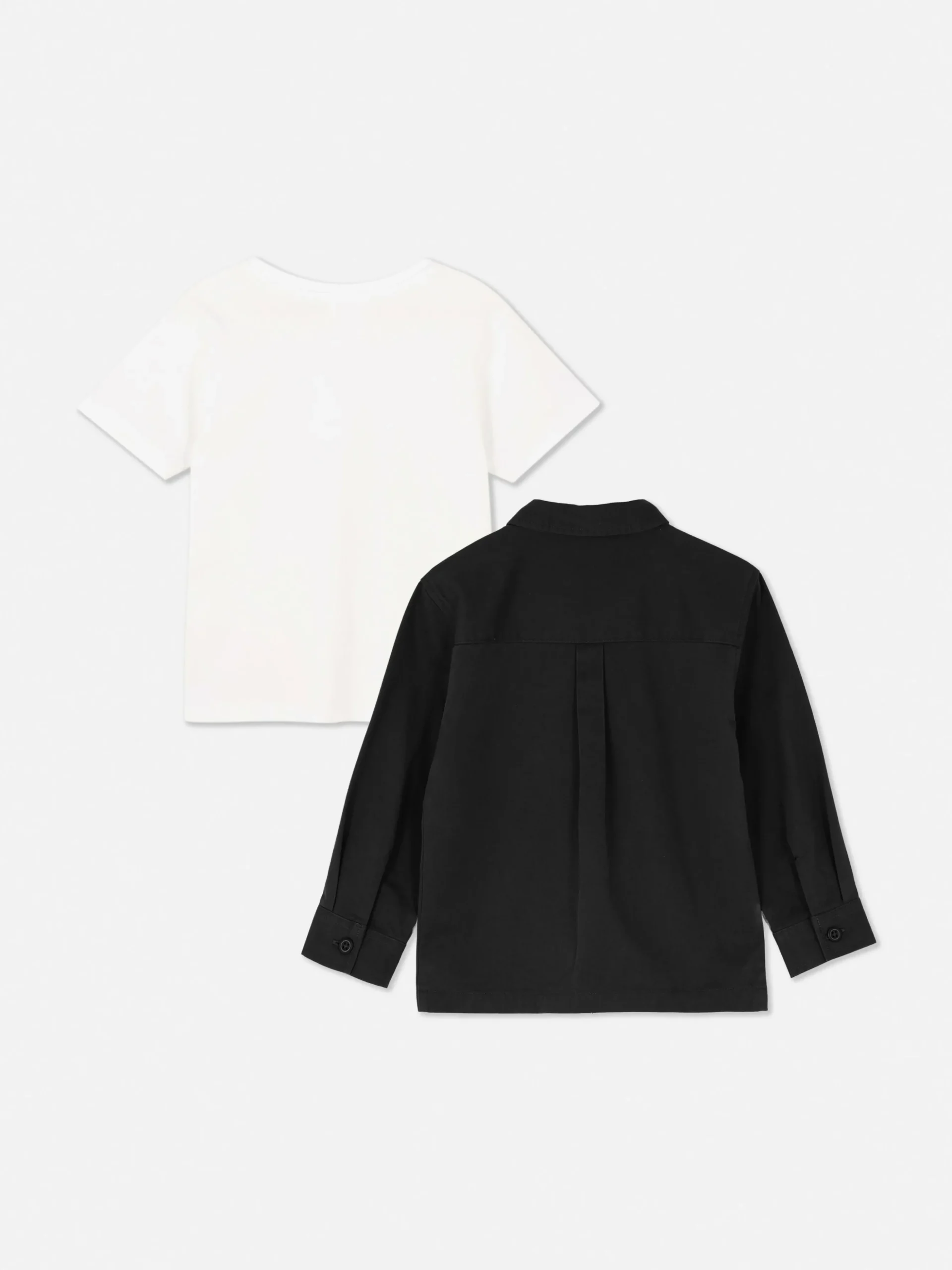 Set Van T-shirt En Overhemd Met Lange Mouwen
