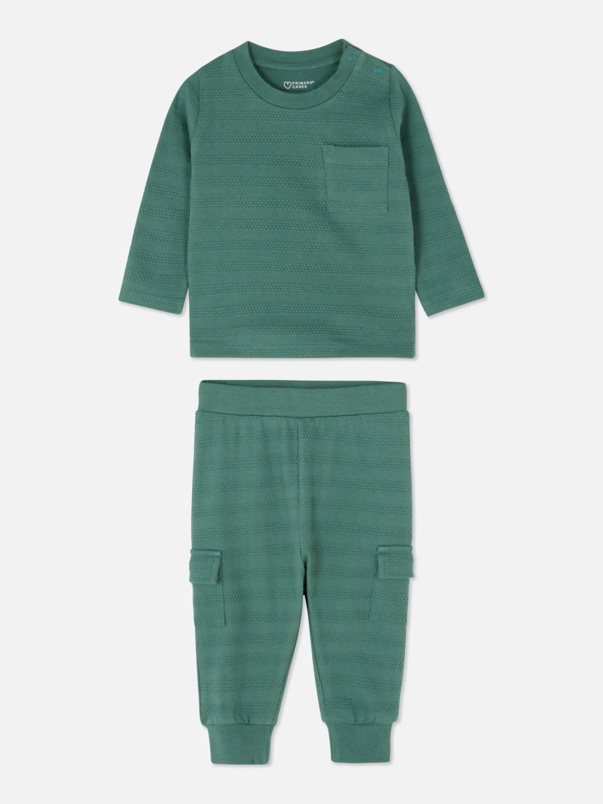 Set Van T-shirt Met Textuur En Cargobroek