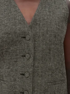 Single-breasted Gilet Met Visgraatmotief Rita Ora