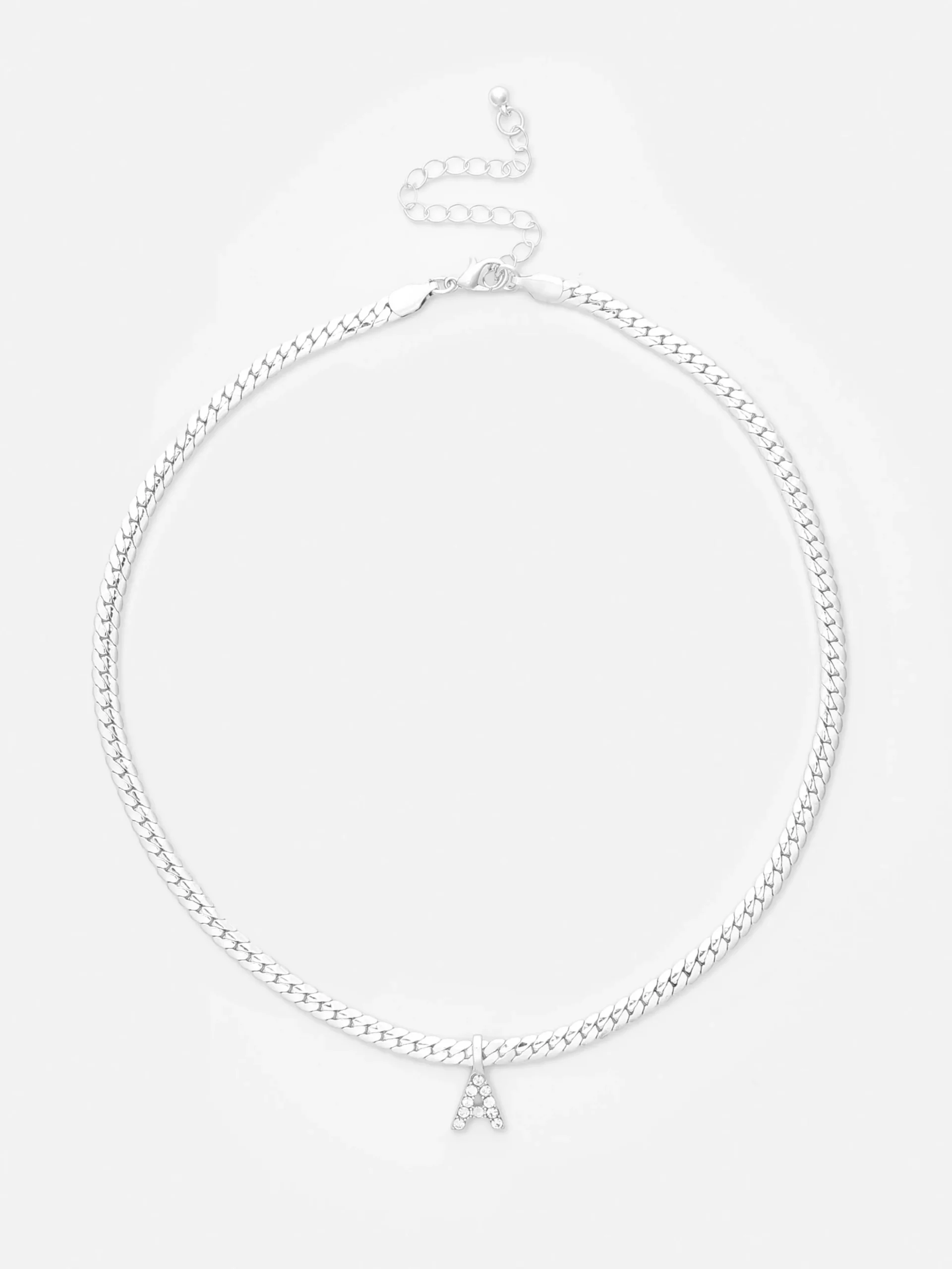 Slangenketting Met Initiaal En Stras