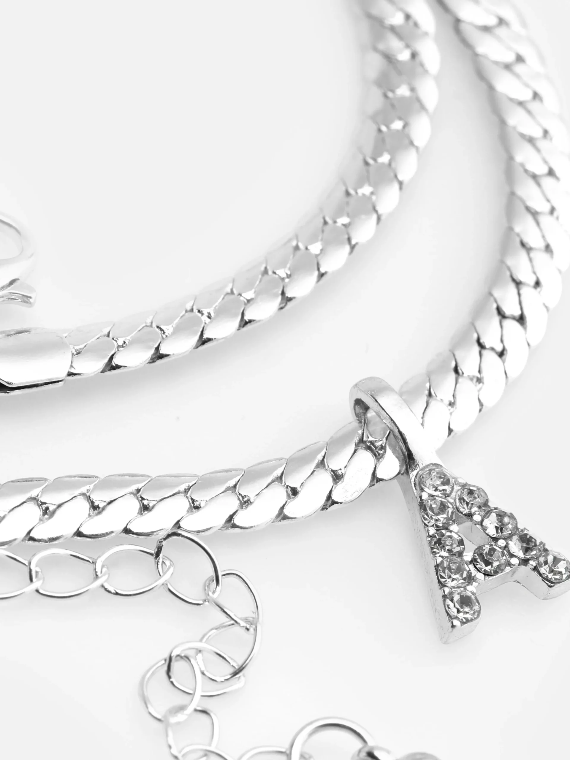 Slangenketting Met Initiaal En Stras