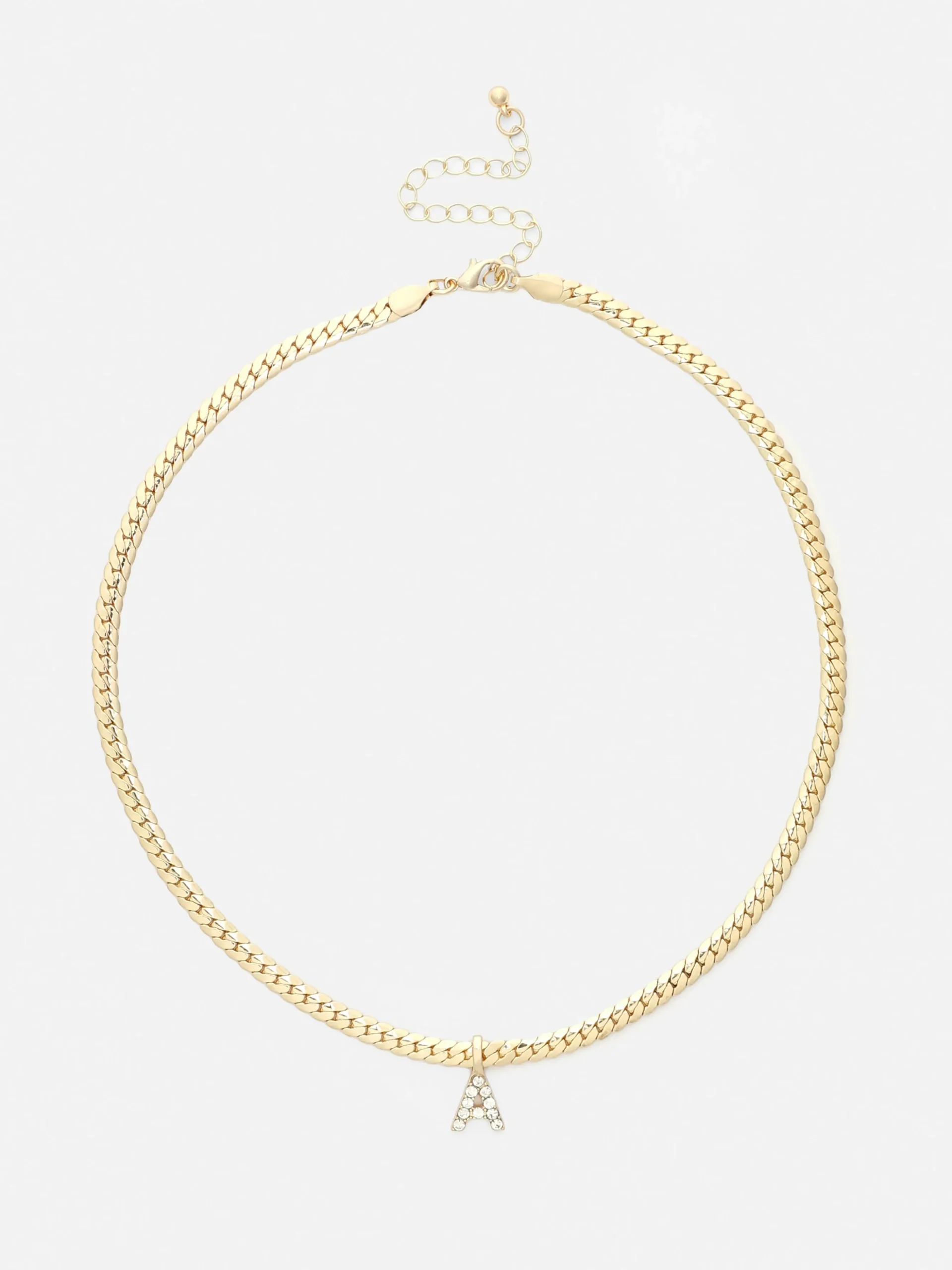 Slangenketting Met Initiaal En Stras