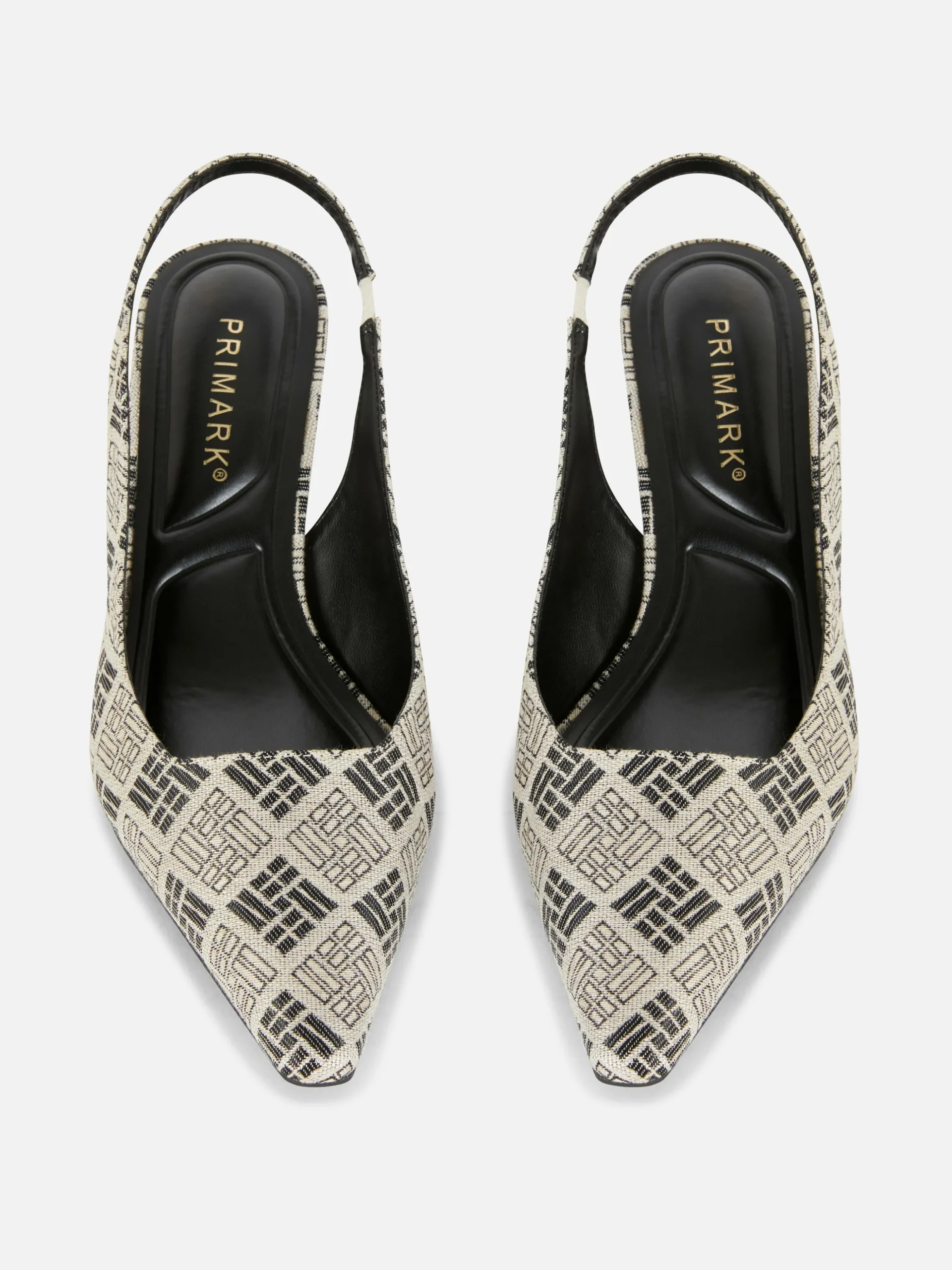 Slingback Kitten Heels Met Geometrisch Patroon