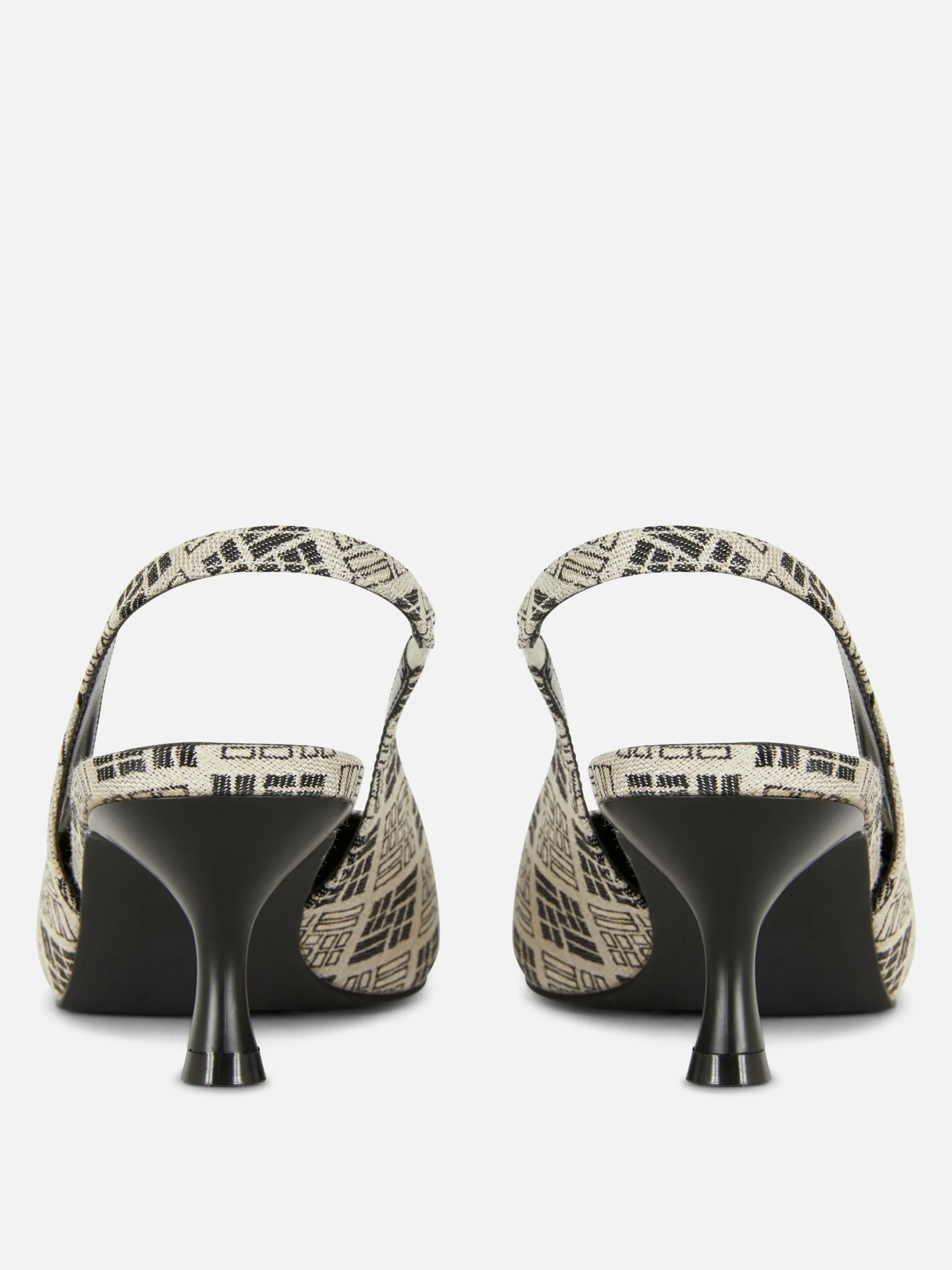 Slingback Kitten Heels Met Geometrisch Patroon