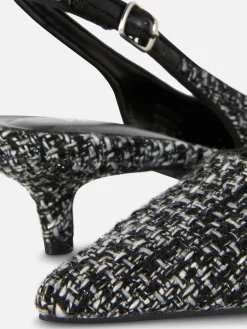 Slingback Kitten Heels Van Bouclé