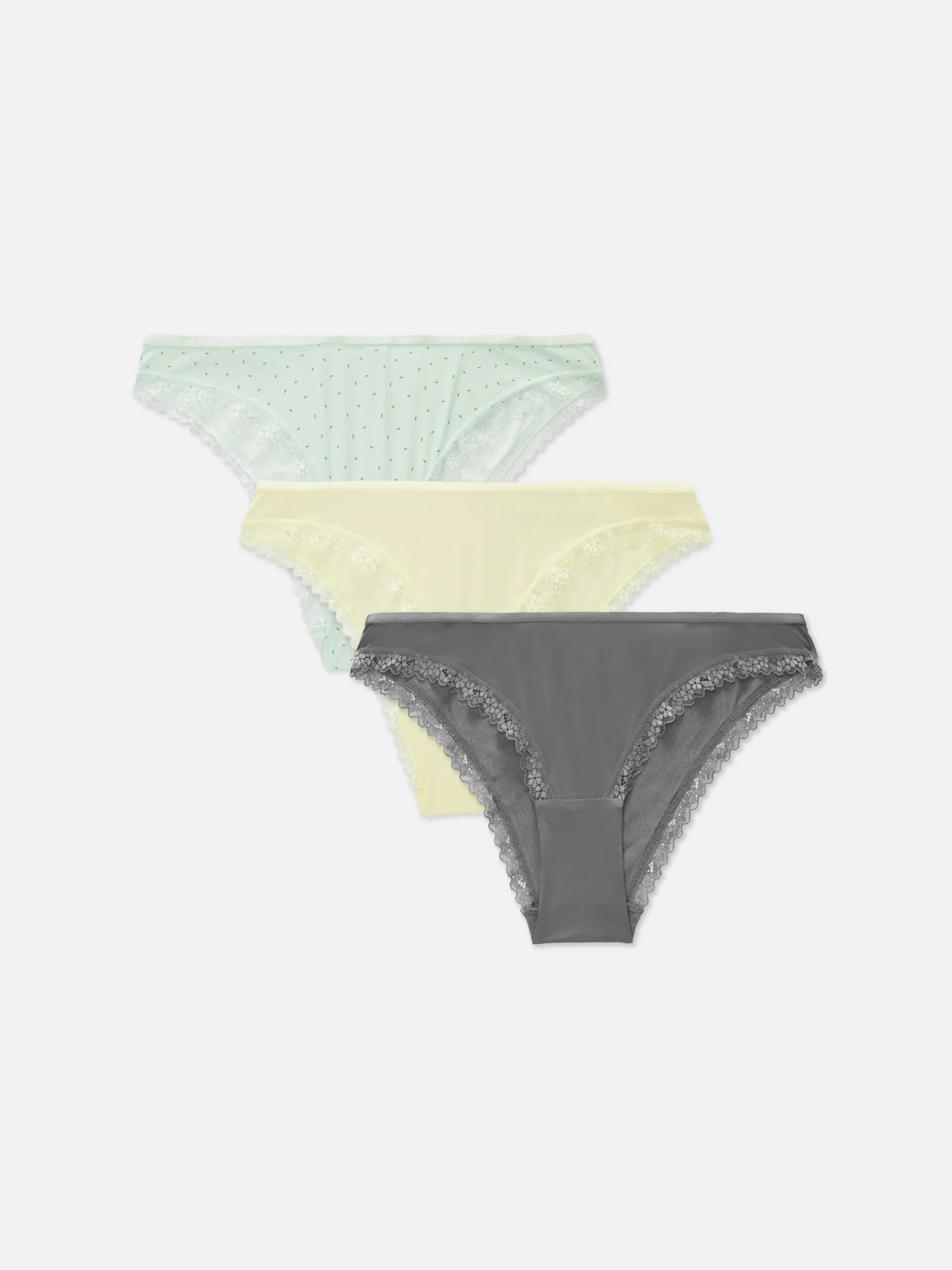 Slips Met Kanten Rand, Set Van 3