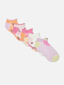 Sneakersokken Met Fruitpatroon, Set Van 5