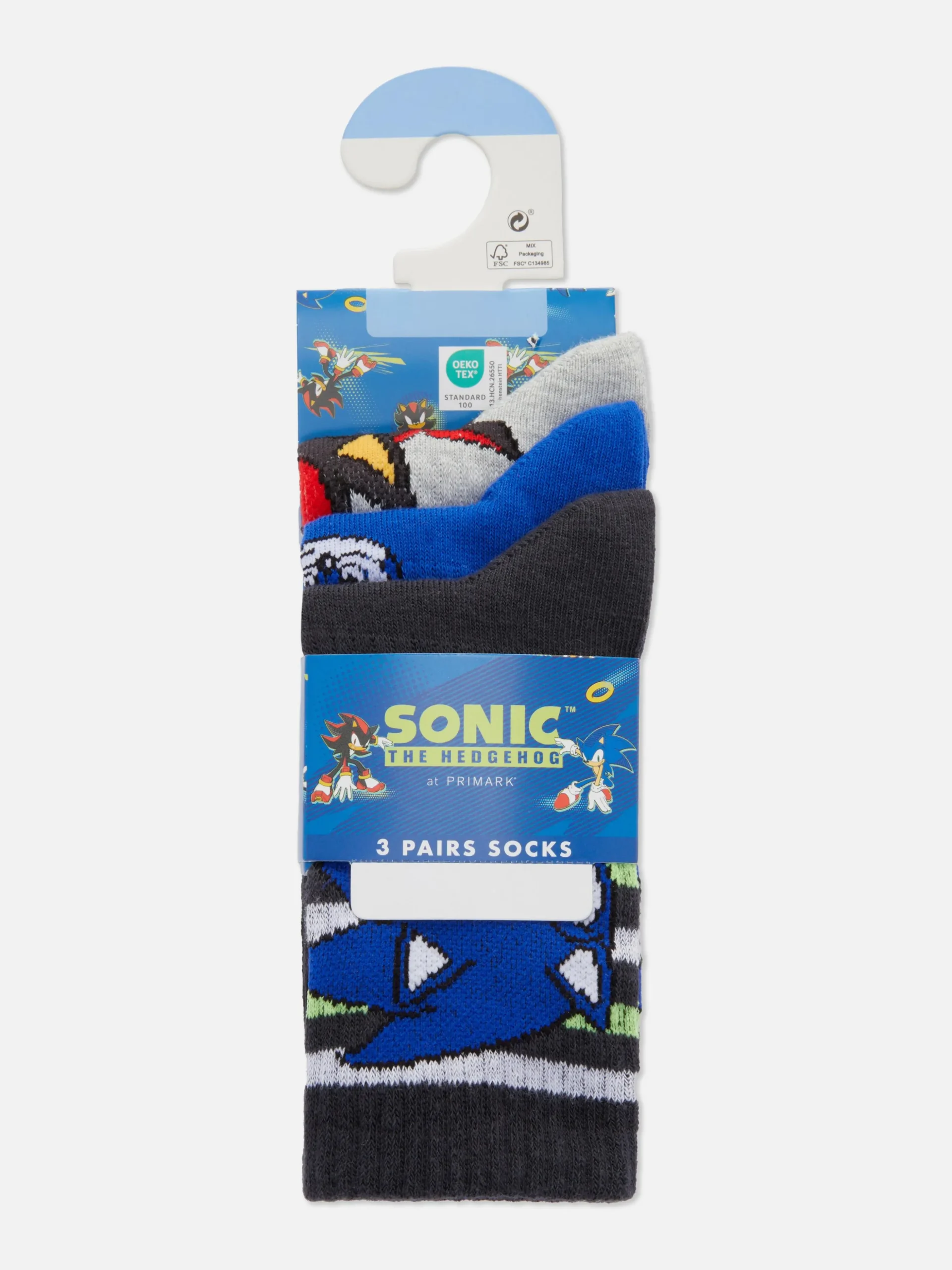 Sokken Sonic The Hedgehog, Set Van 3