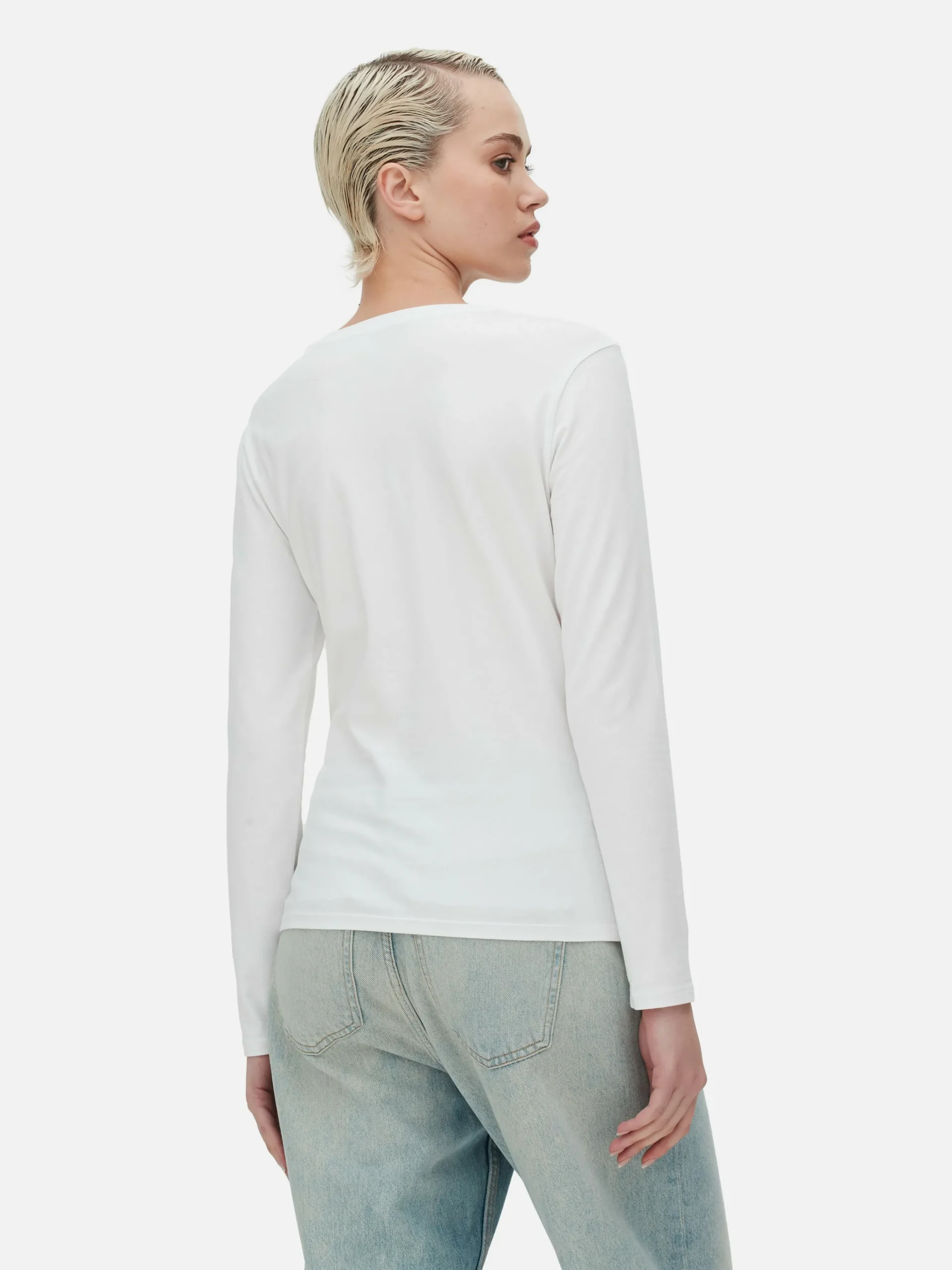 Stretch Top Met Lange Mouwen