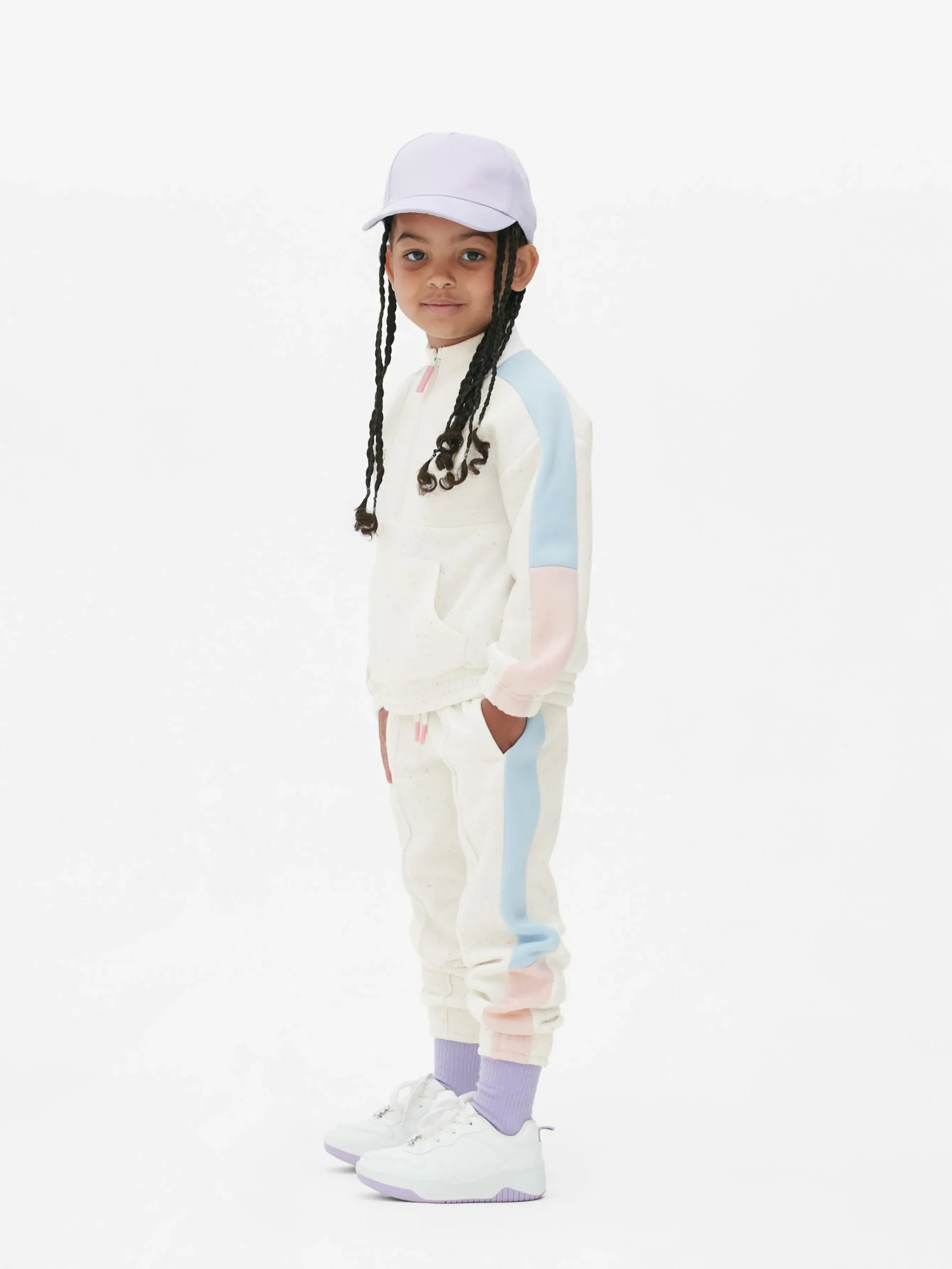 Sweatshirt Met Kleurvlakken En Halve Rits