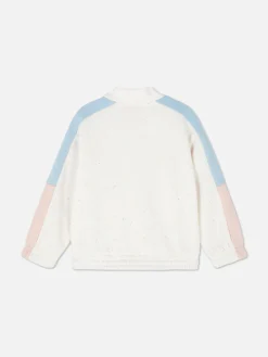 Sweatshirt Met Kleurvlakken En Halve Rits