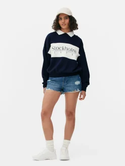 Sweatshirt Met Kraag En Print