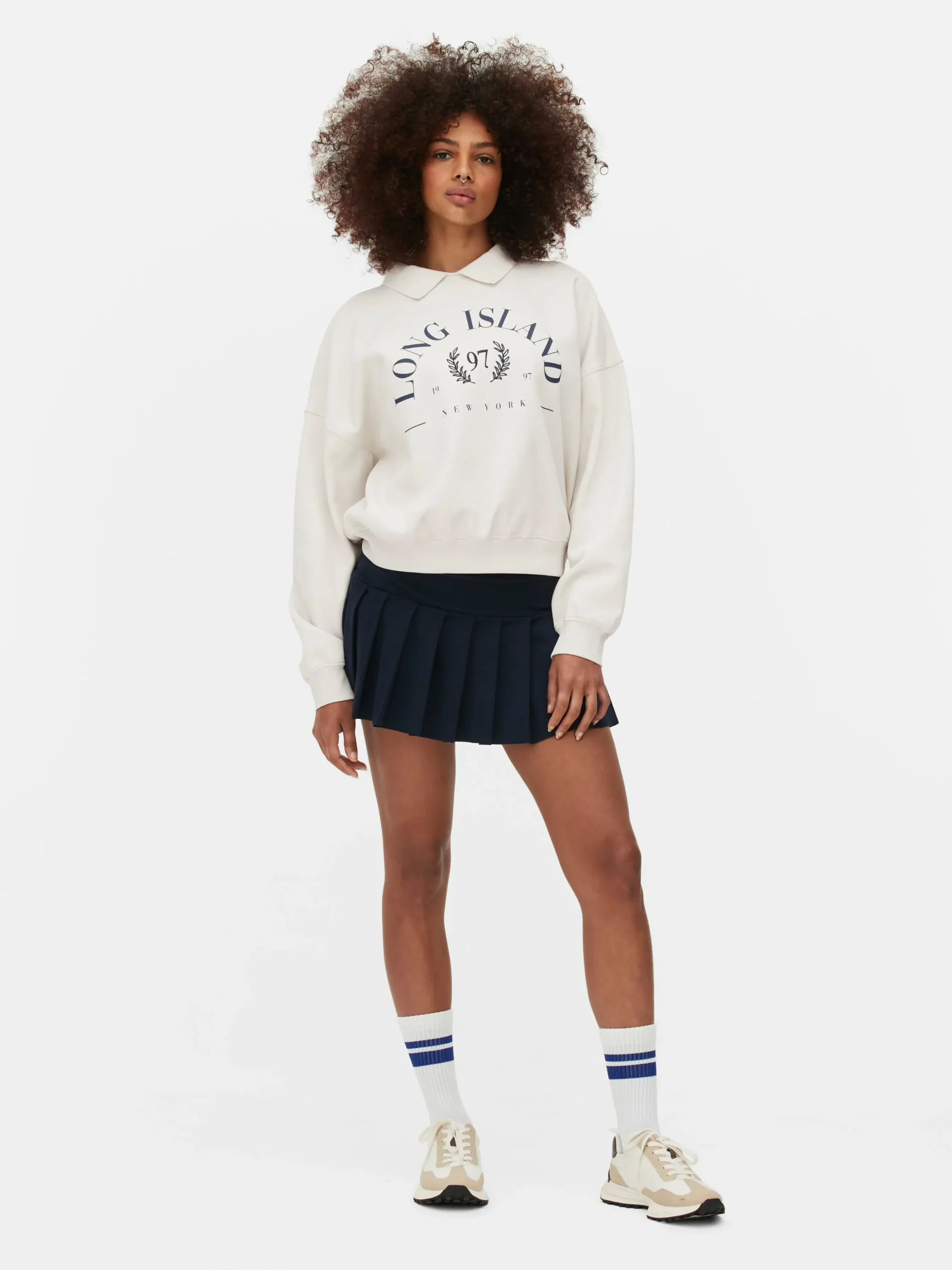 Sweatshirt Met Kraag En Print