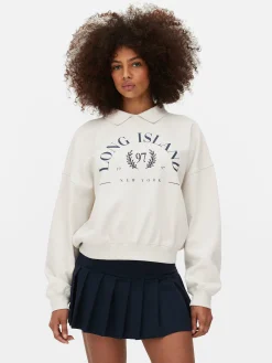 Sweatshirt Met Kraag En Print