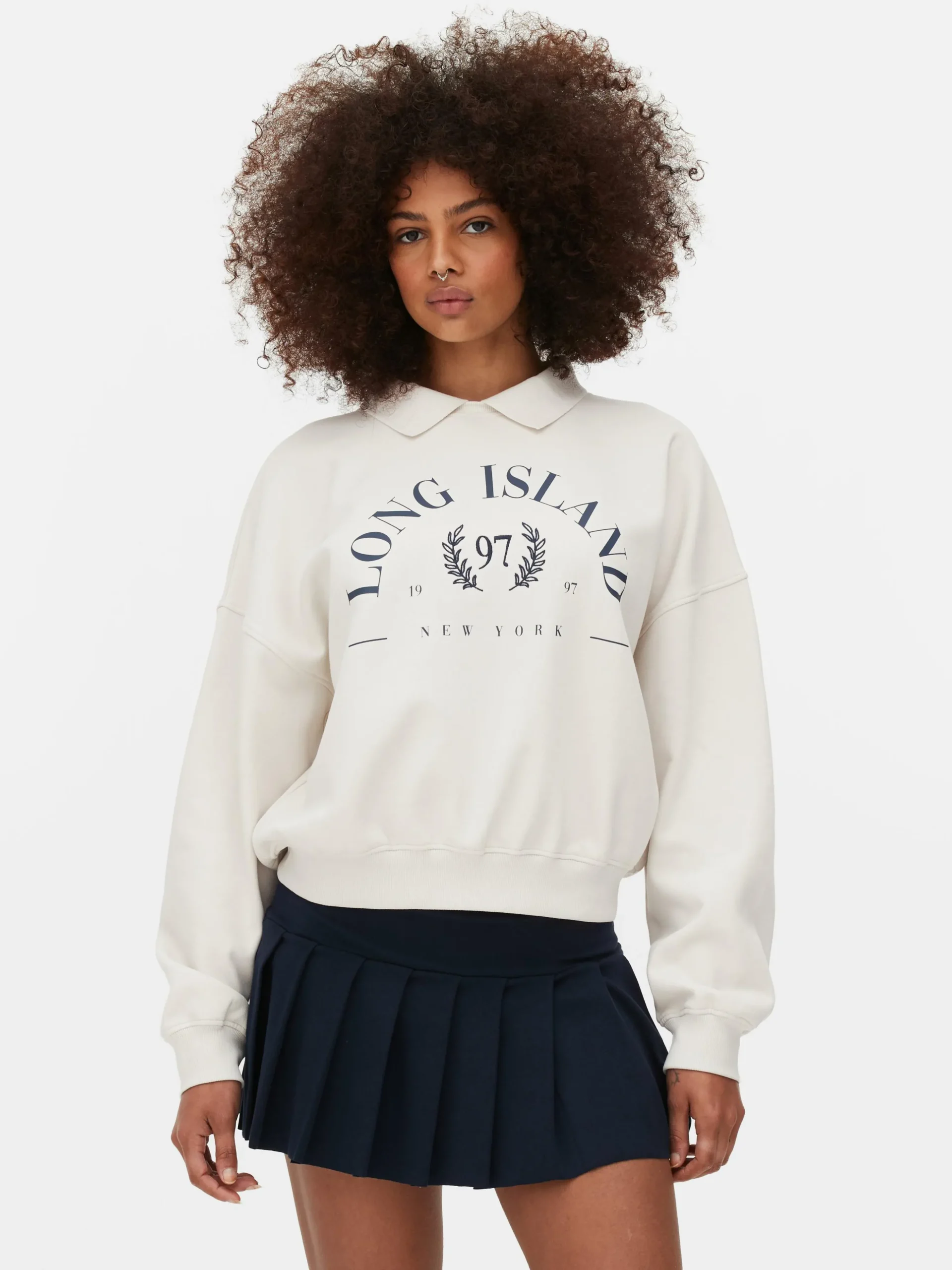 Sweatshirt Met Kraag En Print