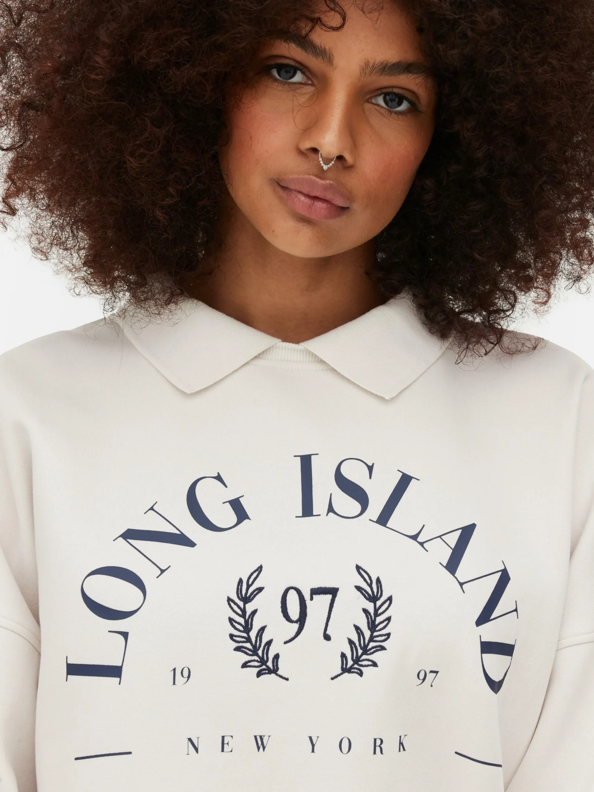 Sweatshirt Met Kraag En Print