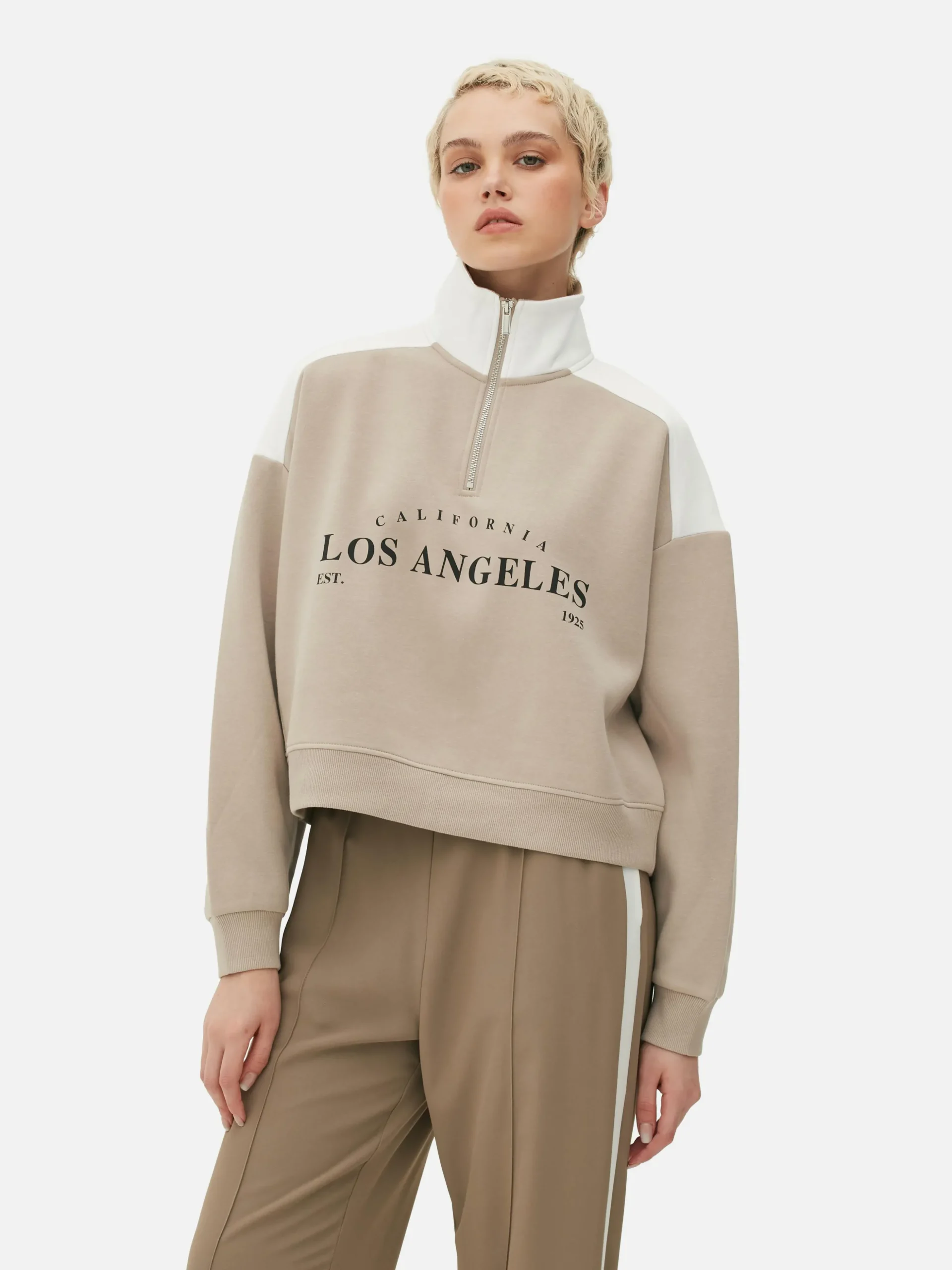 Sweatshirt Met Opstaande Kraag En Print