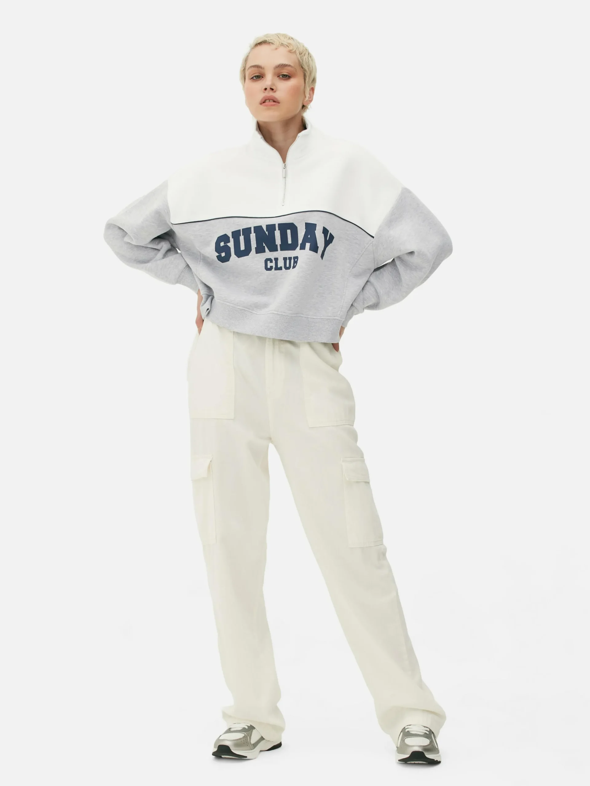 Sweatshirt Met Opstaande Kraag En Print