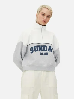 Sweatshirt Met Opstaande Kraag En Print