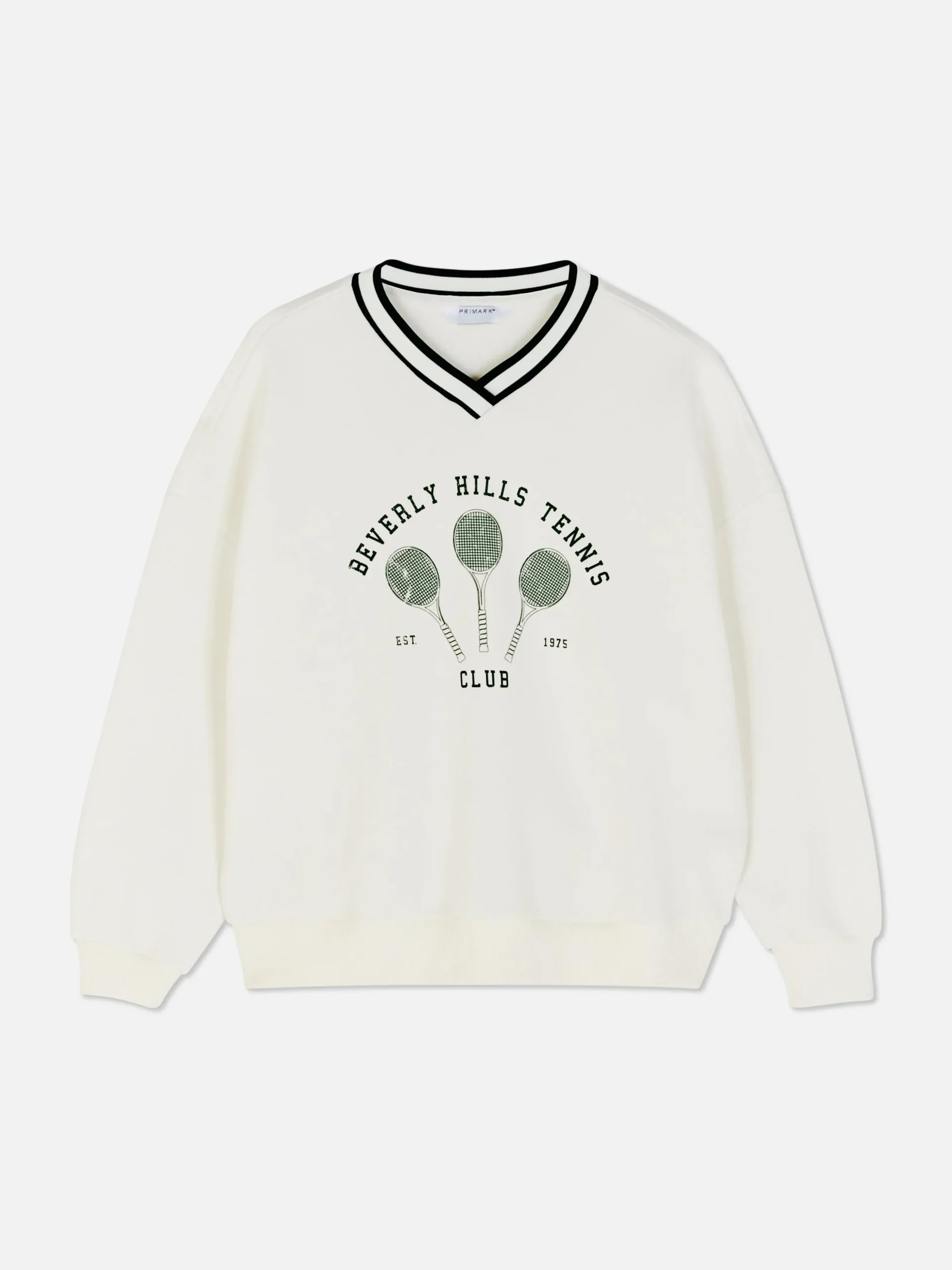Sweatshirt Met V-hals Met Tennisprint
