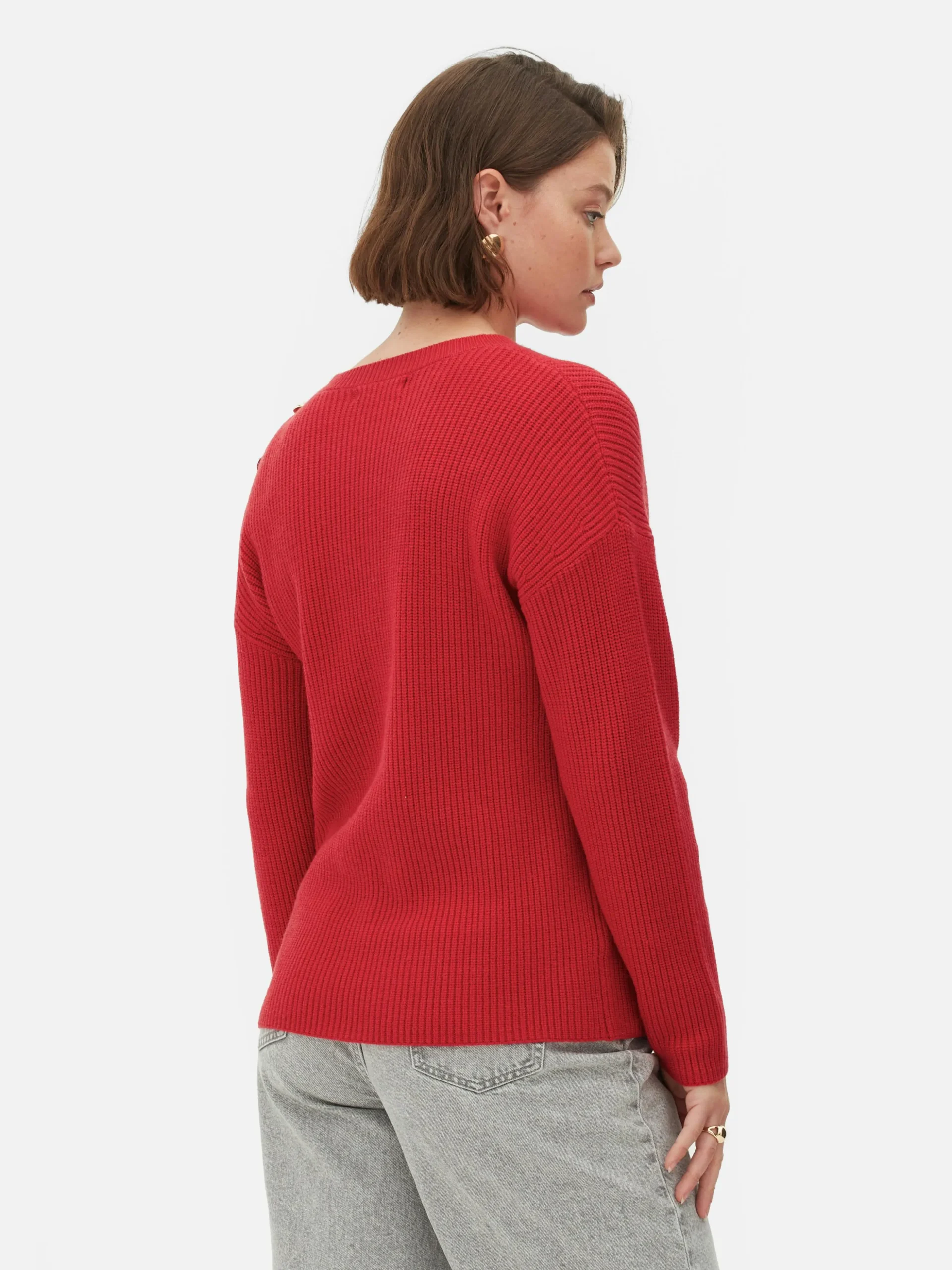 Trui Met Ronde Hals En Knoopdetail