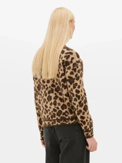 Trui Met V-hals En Luipaardprint