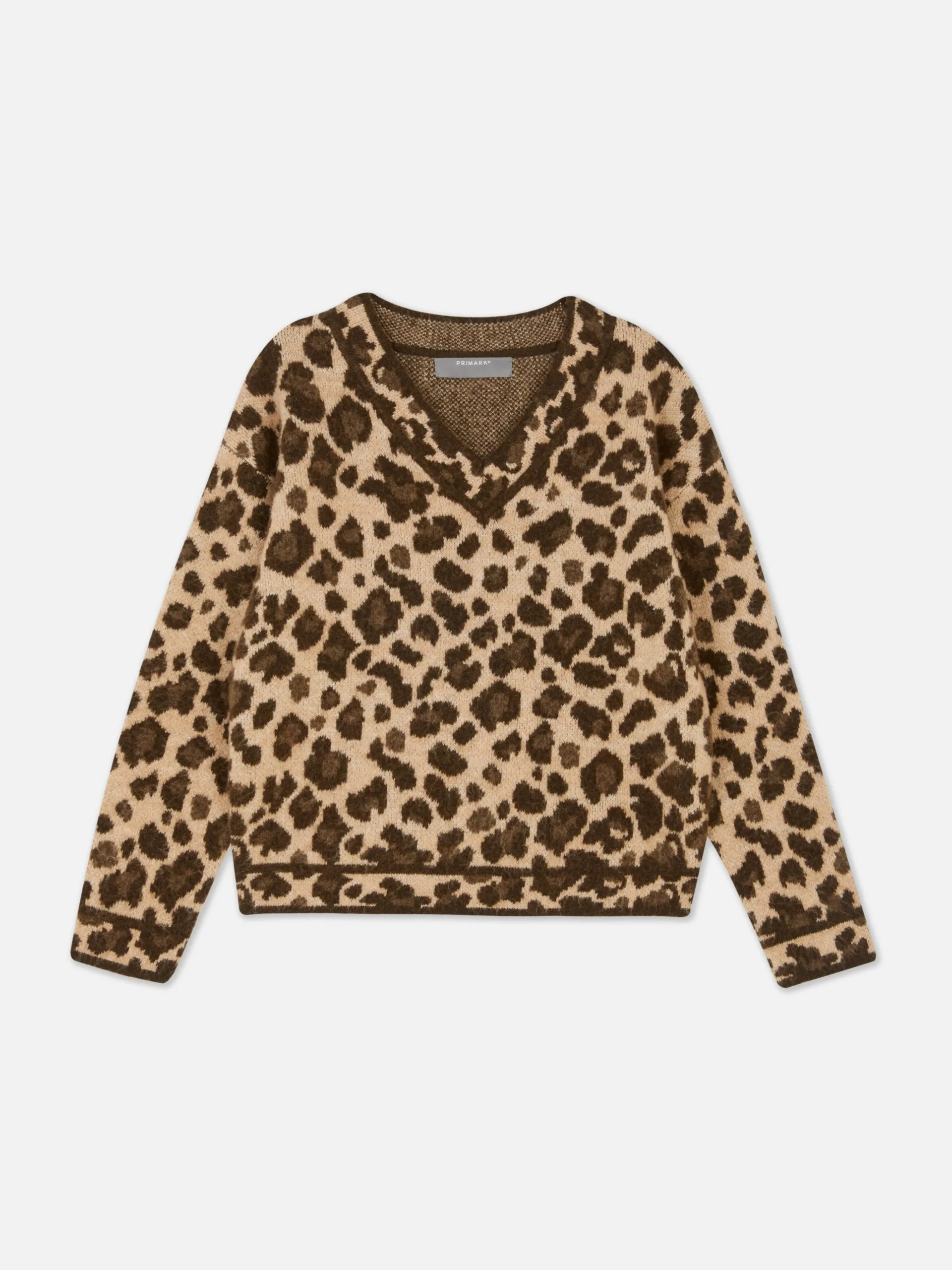 Trui Met V-hals En Luipaardprint