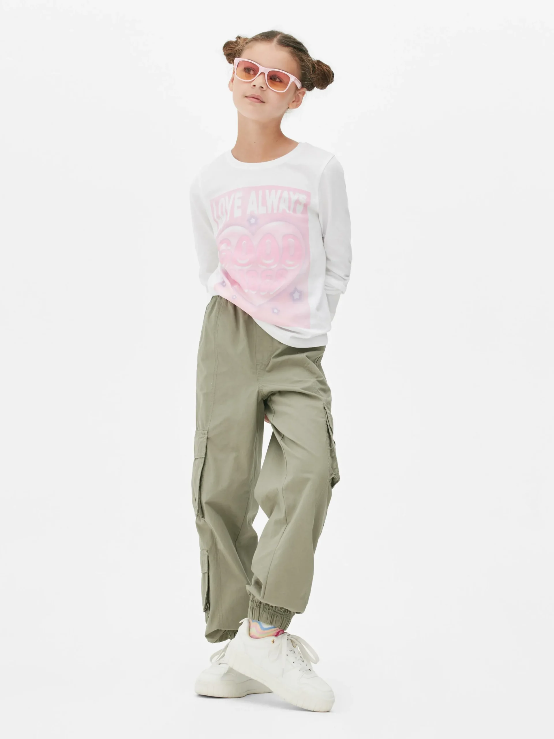 T-shirt Met Borstprint En Lange Mouwen
