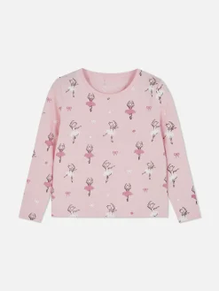T-shirt Met Lange Mouwen En Balletprint