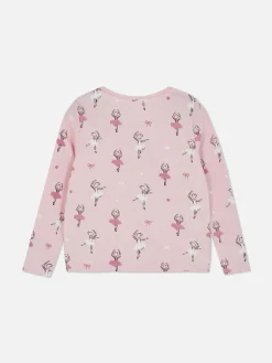 T-shirt Met Lange Mouwen En Balletprint