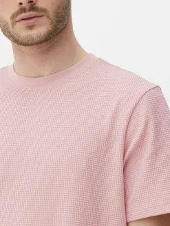 T-shirt Met Ronde Hals En Wafeltextuur