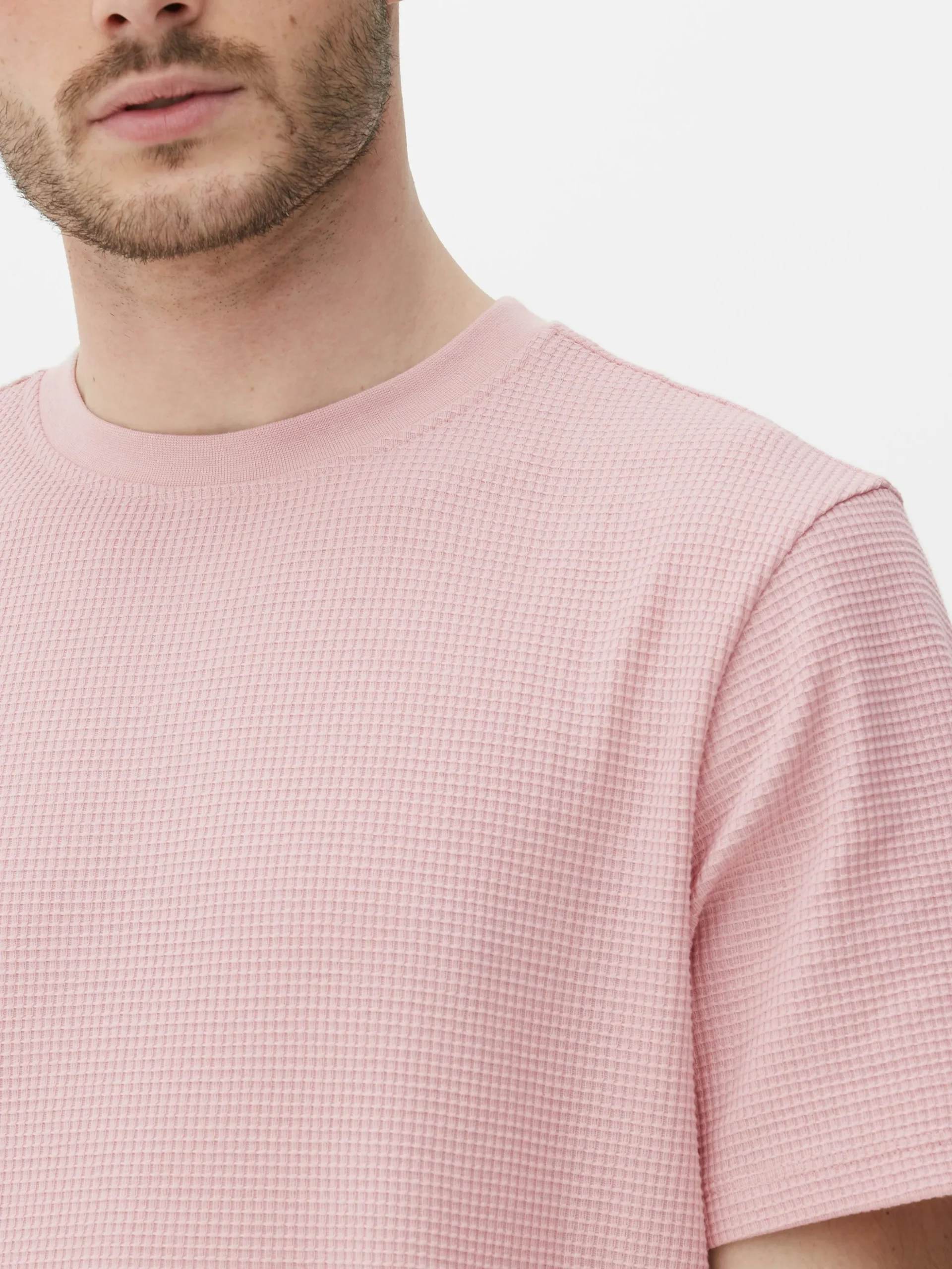 T-shirt Met Ronde Hals En Wafeltextuur