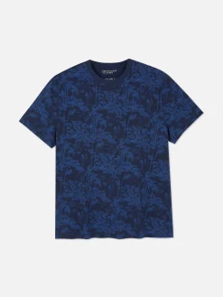 T-shirt Met Ronde Hals En Japanse Bomenpatroon