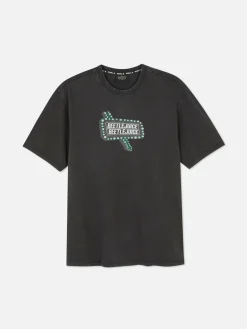 T-shirt Met Verwassen Effect Beetlejuice