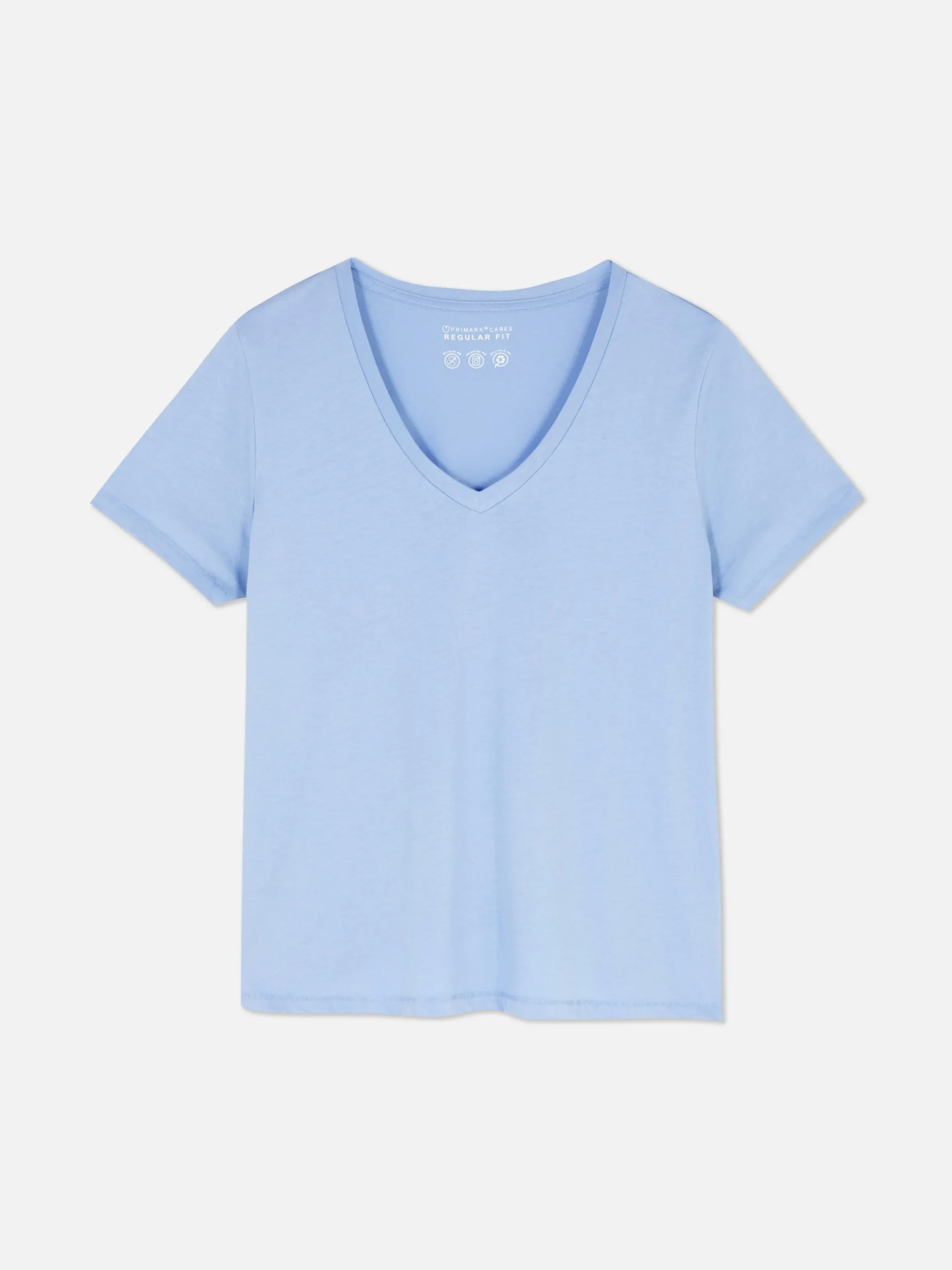T-shirt Met V-hals En Korte Mouwen