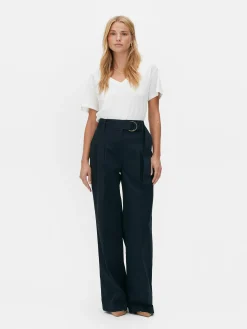 T-shirt Met V-hals Van Katoenmix