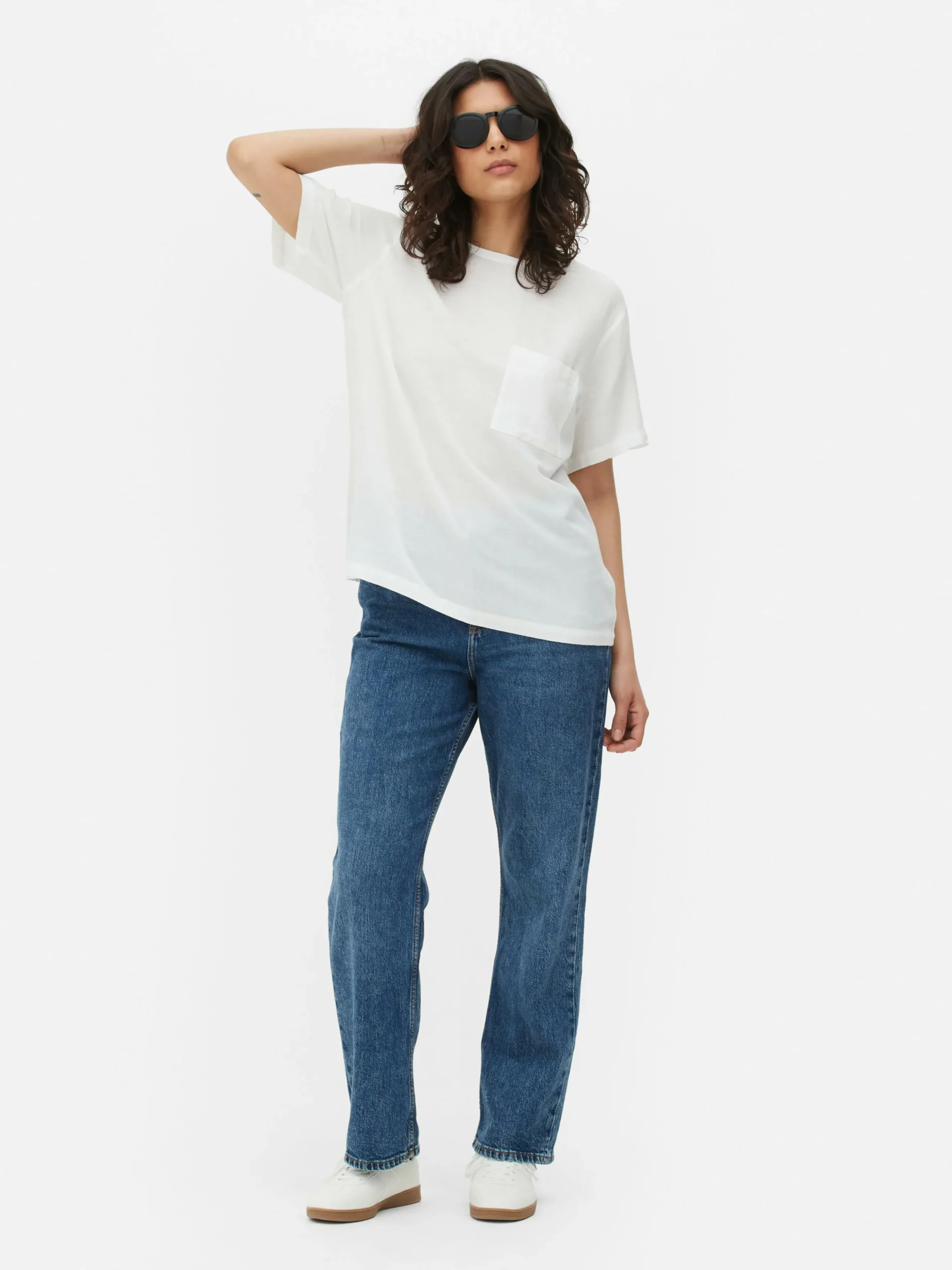 T-shirt Van Linnenmix Met Borstzakje