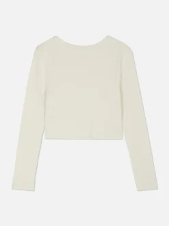 T-shirt Van Ribstof Met Knopen