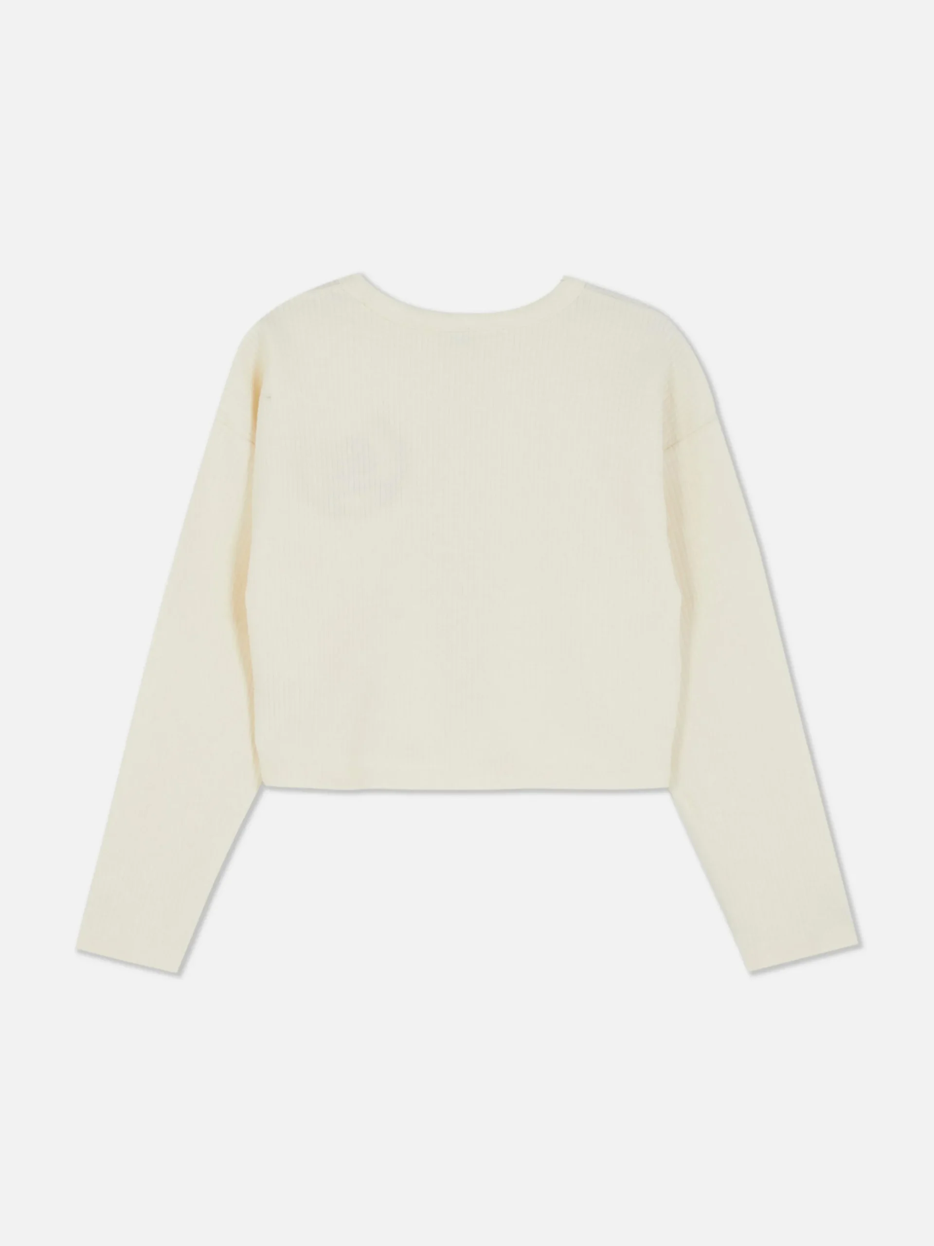 T-shirt Van Ribstof Met Lange Mouwen