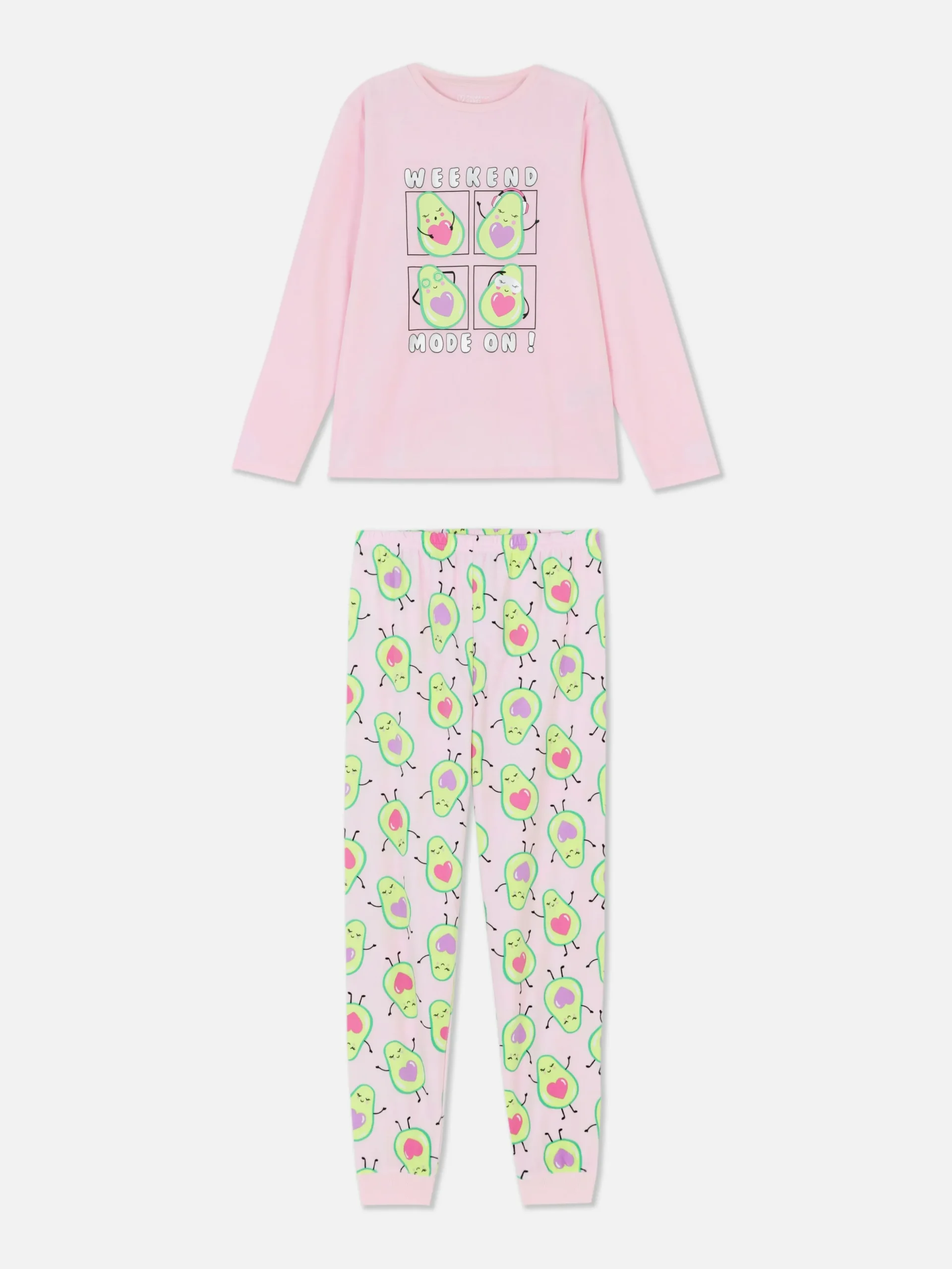 Velours Pyjama Met Avocadoprint